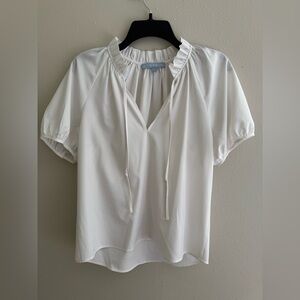 ANTONIO MELANI White Ruffled Tie Front Blouse